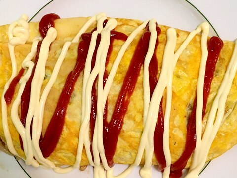 舞茸とシャキシャキもやしのオム焼きそば